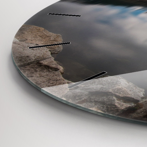 Round glass wall clock High Tatras in Slovakia