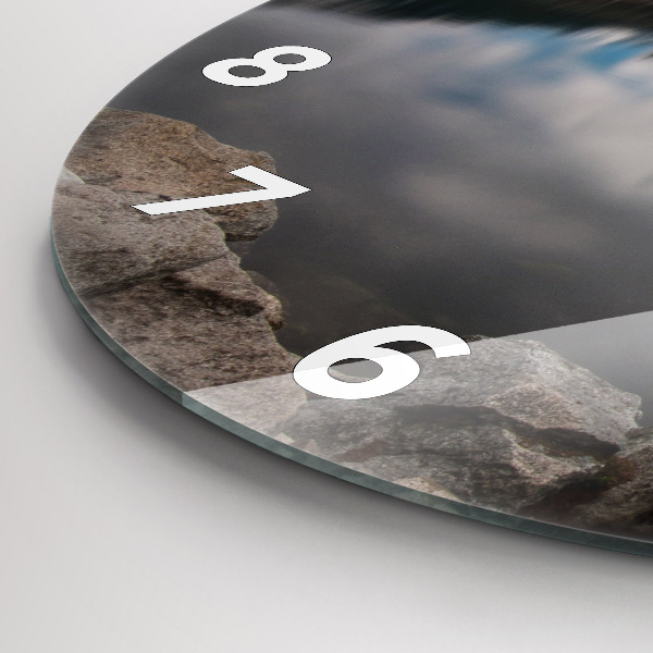 Round glass wall clock High Tatras in Slovakia