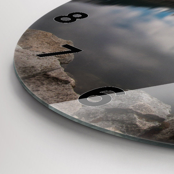 Round glass wall clock High Tatras in Slovakia