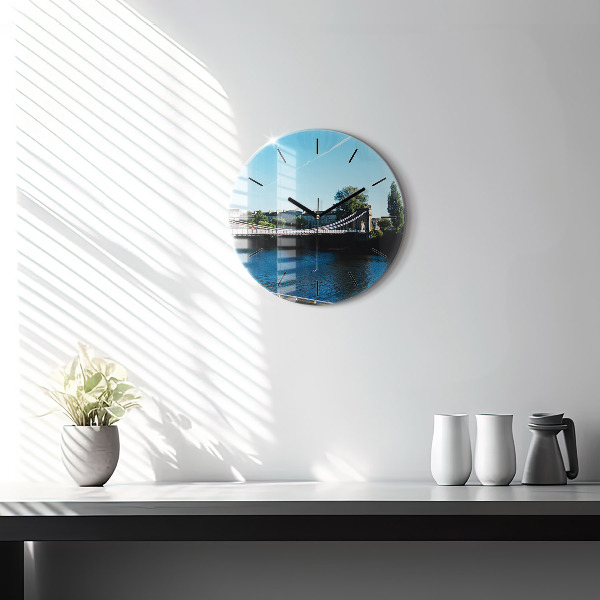 Round glass wall clock Southportland Scotland