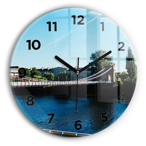 Round glass wall clock Southportland Scotland