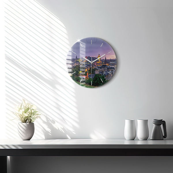 Round glass wall clock Edinburgh from Calton Hill