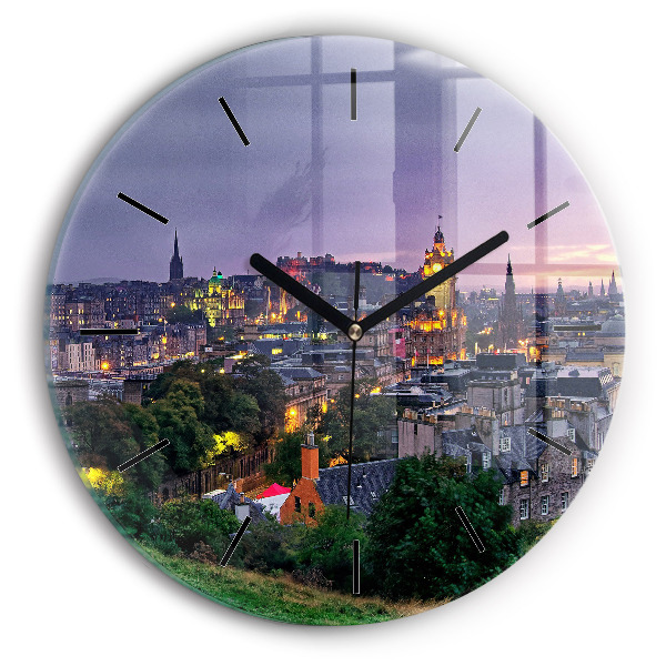 Round glass wall clock Edinburgh from Calton Hill