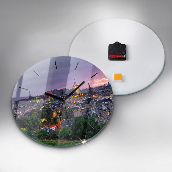 Round glass wall clock Edinburgh from Calton Hill