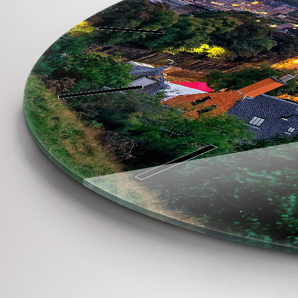Round glass wall clock Edinburgh from Calton Hill