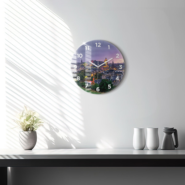 Round glass wall clock Edinburgh from Calton Hill