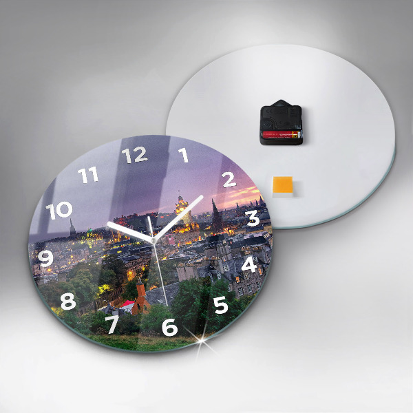 Round glass wall clock Edinburgh from Calton Hill