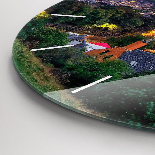 Round glass wall clock Edinburgh from Calton Hill