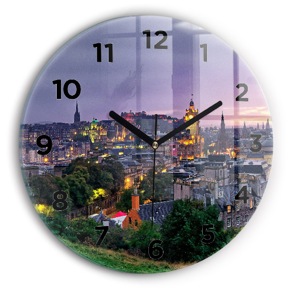Round glass wall clock Edinburgh from Calton Hill