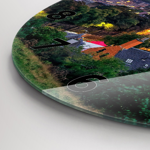 Round glass wall clock Edinburgh from Calton Hill