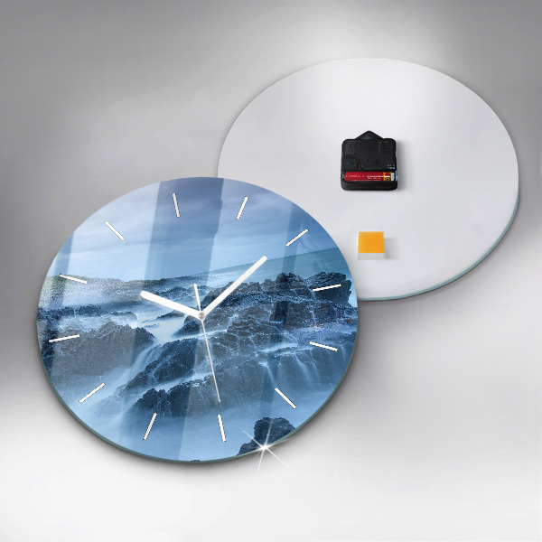 Round glass wall clock Lighthouse