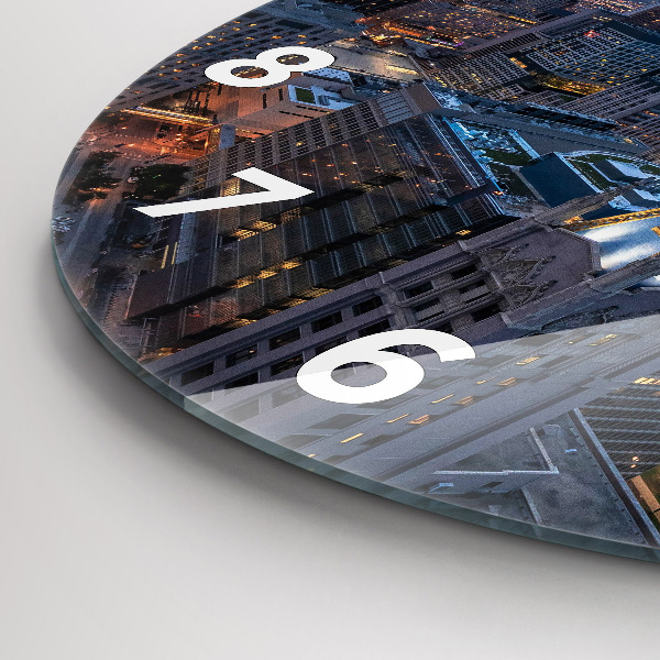 Round glass wall clock Photo of Chicago