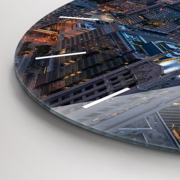 Round glass wall clock Photo of Chicago