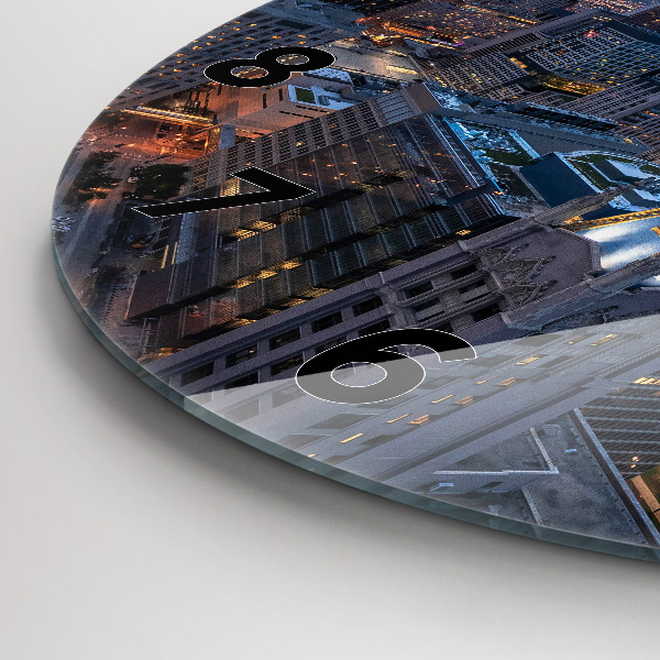Round glass wall clock Photo of Chicago