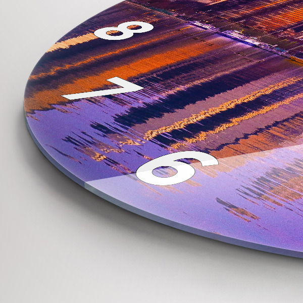 Round glass wall clock View of the skyscrapers of the USA