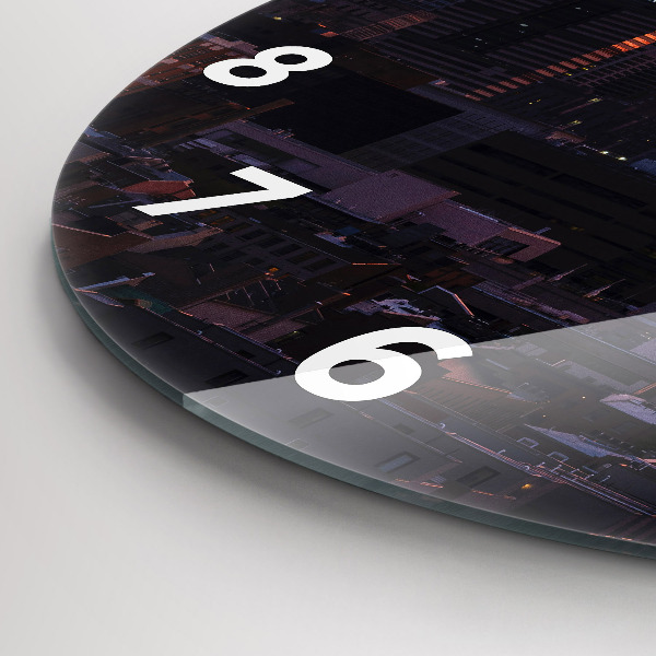 Round glass wall clock Philadelphia City Skyline