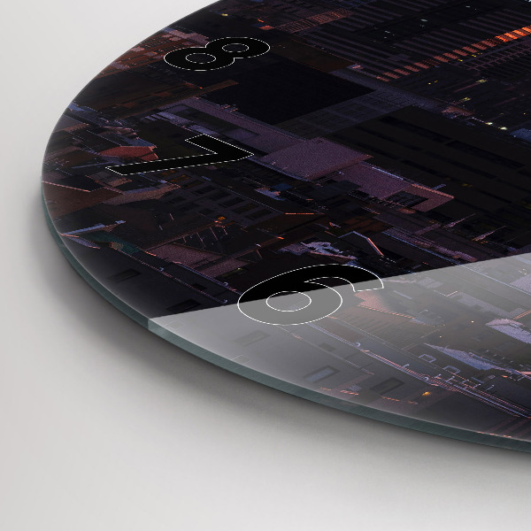 Round glass wall clock Philadelphia City Skyline