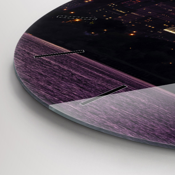 Round glass wall clock Philadelphia City Skyline