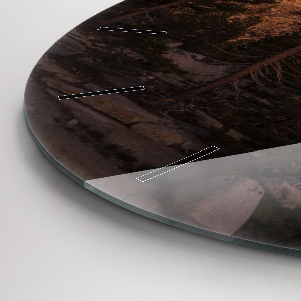 Round glass wall clock Rocky Yosemite Road