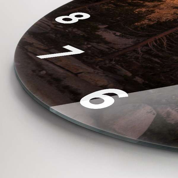 Round glass wall clock Rocky Yosemite Road