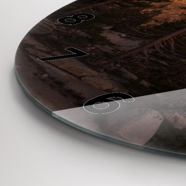 Round glass wall clock Rocky Yosemite Road