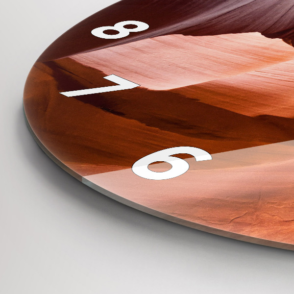 Round glass wall clock Antelope Canyon