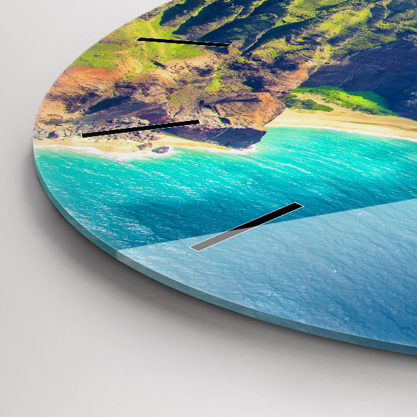 Round glass wall clock The Sea in Hawaii