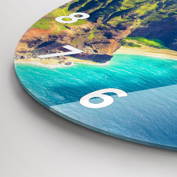 Round glass wall clock The Sea in Hawaii