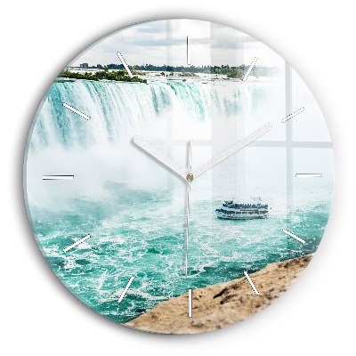 Round glass wall clock The Boat and Niagara