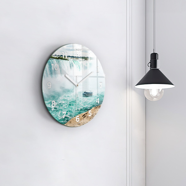 Round glass wall clock The Boat and Niagara
