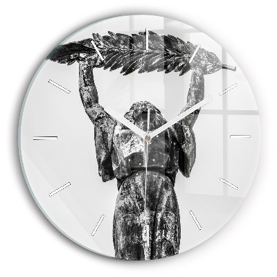 Round glass wall clock Statue of Liberty in Budapest