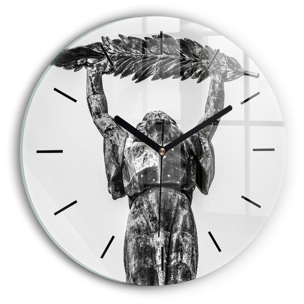 Round glass wall clock Statue of Liberty in Budapest