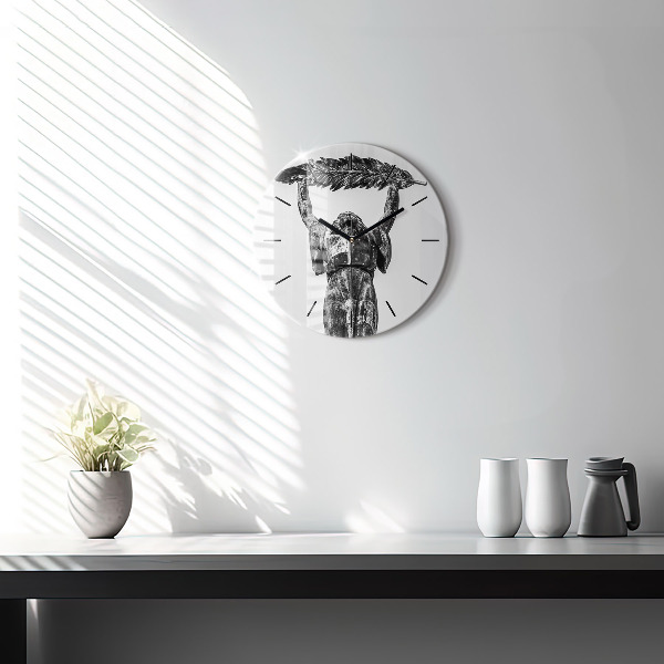 Round glass wall clock Statue of Liberty in Budapest