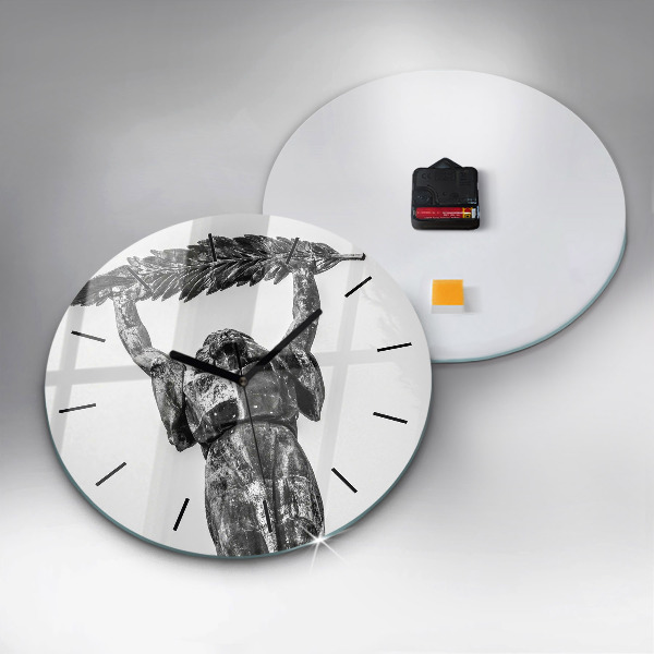 Round glass wall clock Statue of Liberty in Budapest