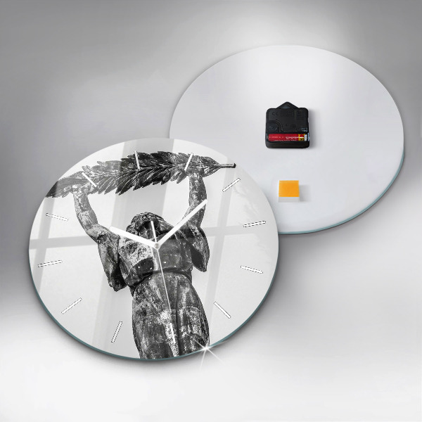 Round glass wall clock Statue of Liberty in Budapest