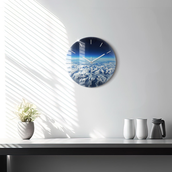 Round glass wall clock Landscape Mountains Pyrenees
