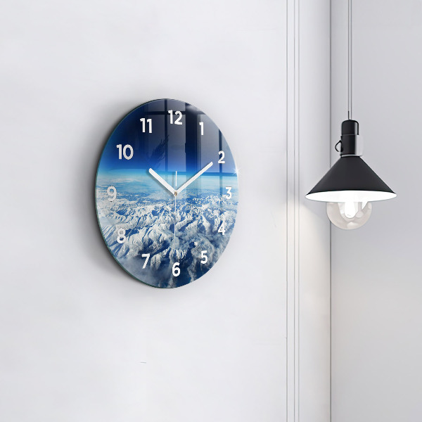 Round glass wall clock Landscape Mountains Pyrenees