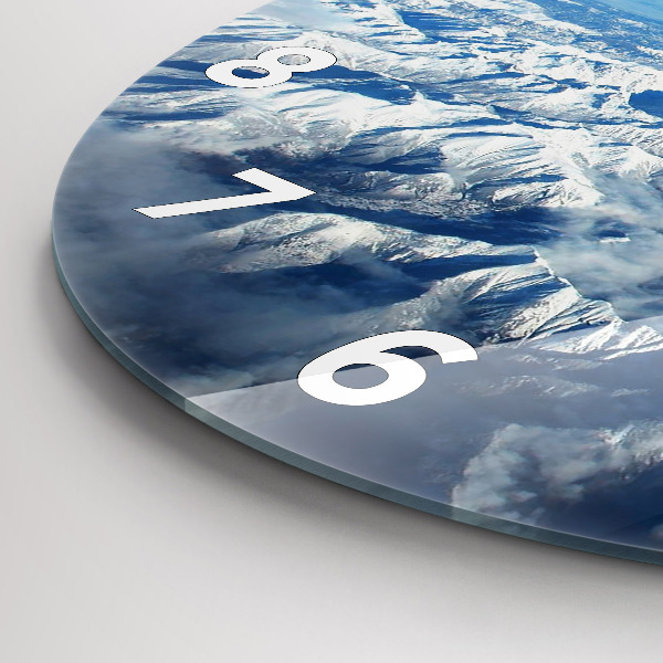 Round glass wall clock Landscape Mountains Pyrenees