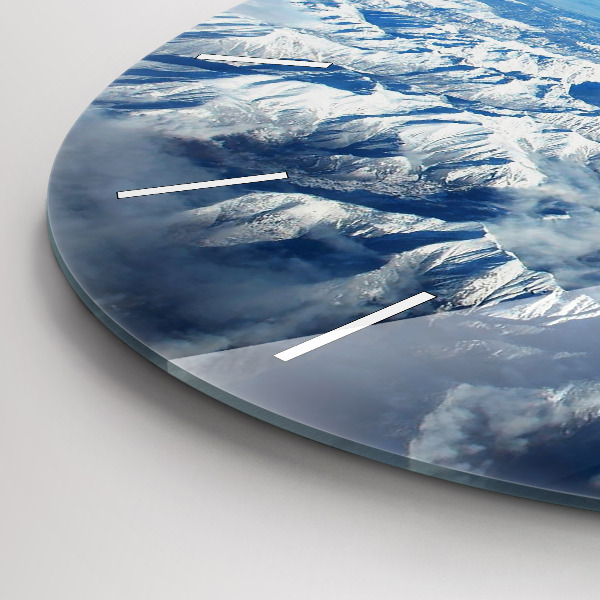 Round glass wall clock Landscape Mountains Pyrenees