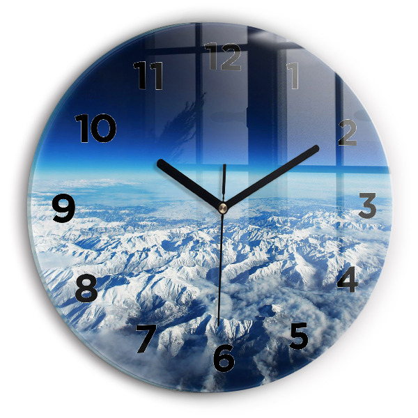 Round glass wall clock Landscape Mountains Pyrenees