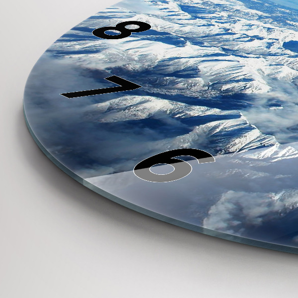 Round glass wall clock Landscape Mountains Pyrenees