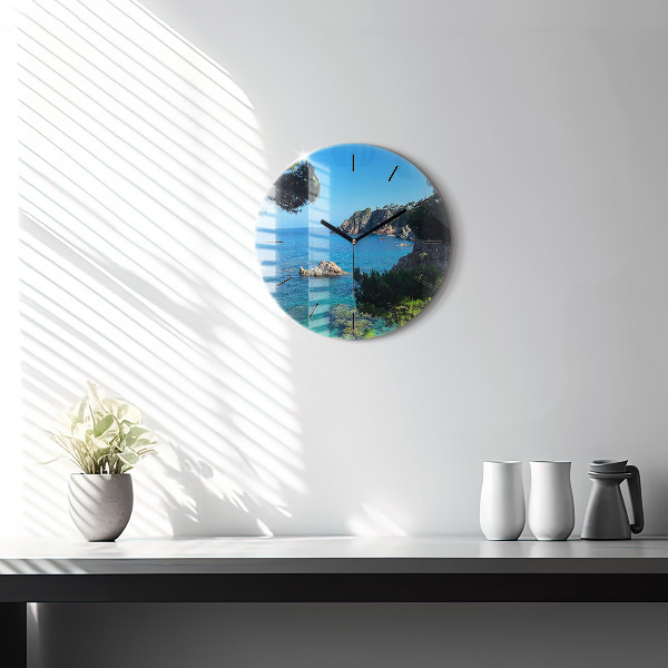 Round glass wall clock Costa Brava