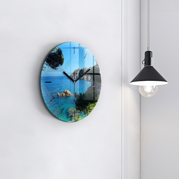 Round glass wall clock Costa Brava