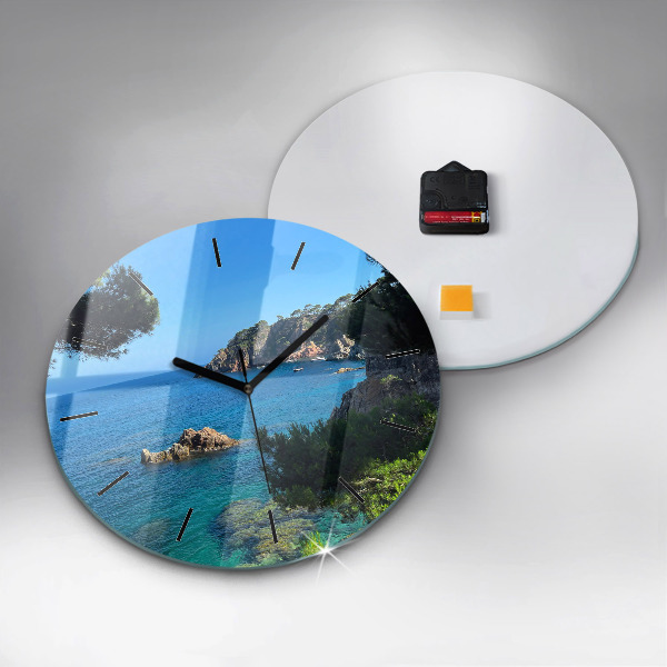 Round glass wall clock Costa Brava