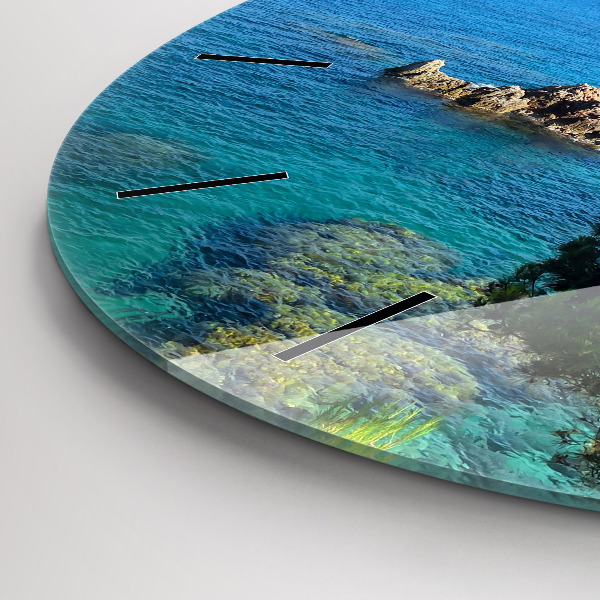 Round glass wall clock Costa Brava