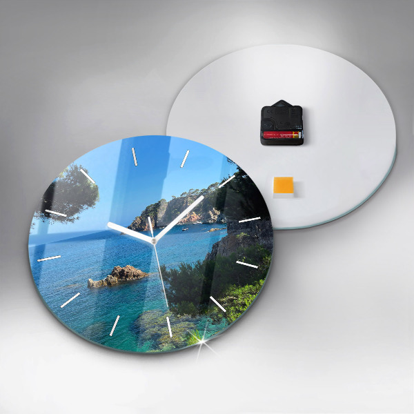 Round glass wall clock Costa Brava