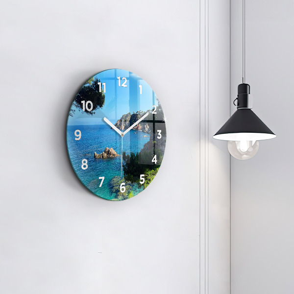 Round glass wall clock Costa Brava