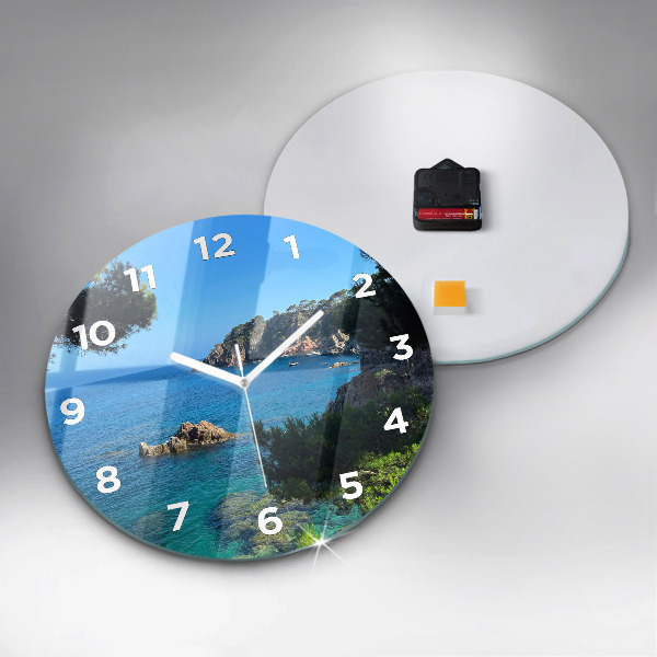 Round glass wall clock Costa Brava