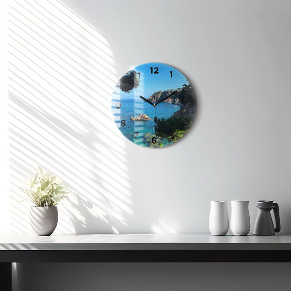Round glass wall clock Costa Brava