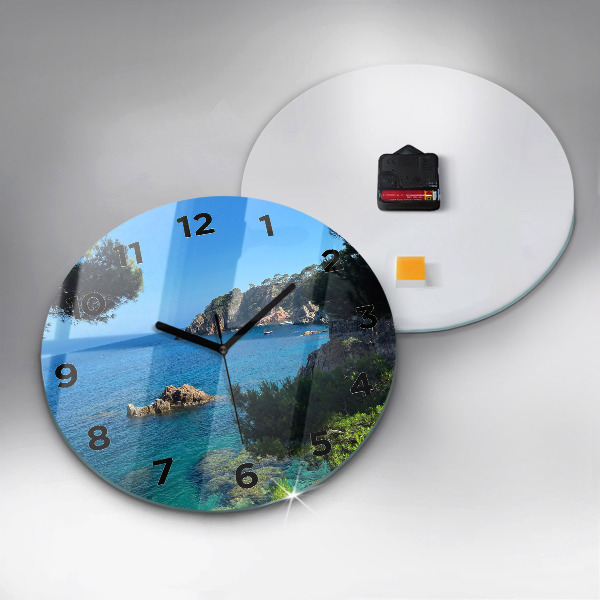 Round glass wall clock Costa Brava